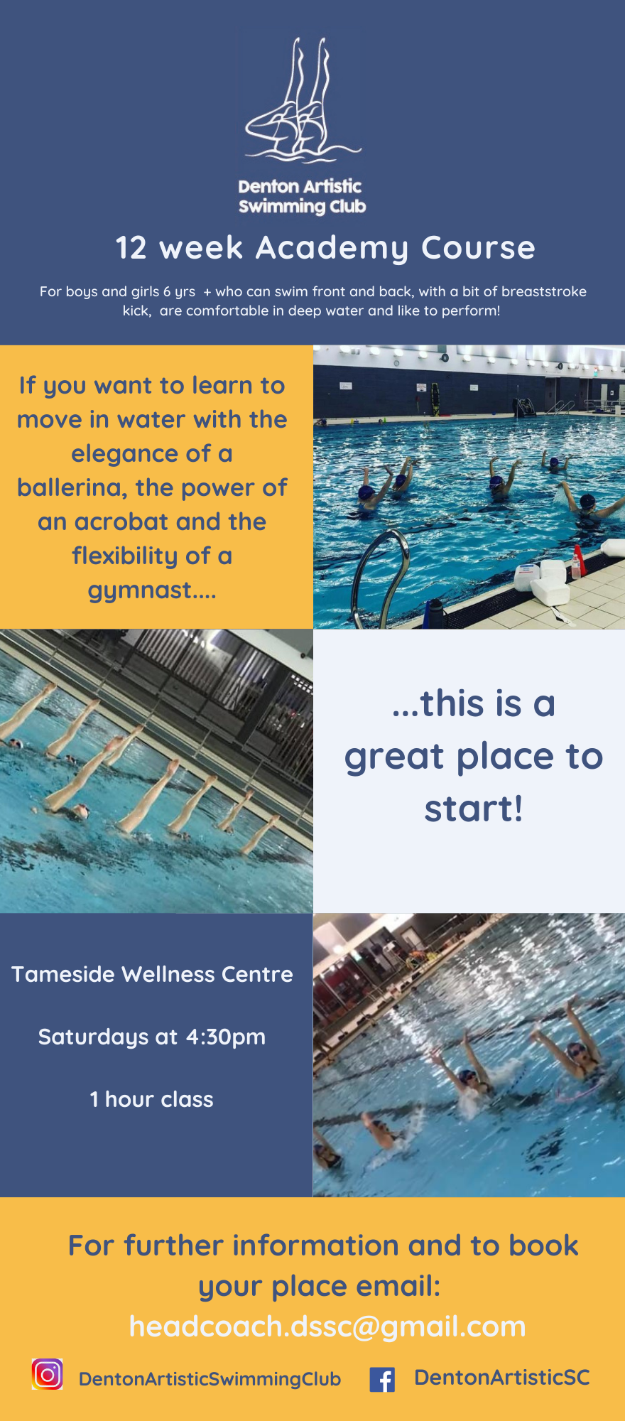 Denton Artistic Swimming Club 12week course Tameside Sports Network